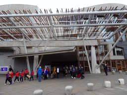 Front of the Scottish Parliament Building at the Horse Wynd
