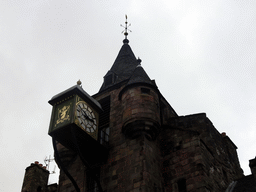 Tower and clock of the Canongate Tolbooth of the People`s Story Museum