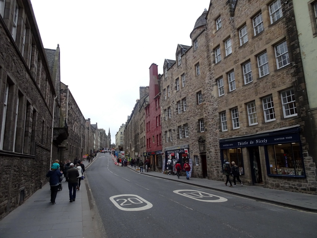 The Royal Mile with souvenir shops