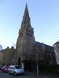 Front of the Buccleuch and Greyfriars Free Church of Scotland at the West Crosscauseway, at sunset