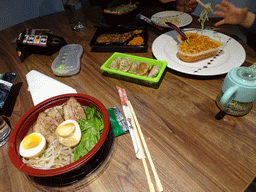Japanese food in our first apartment at Richmond Place Apartments