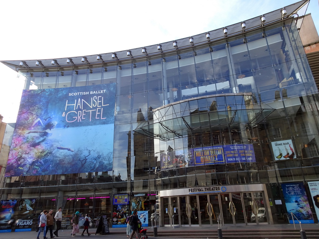 Front of the Festival Theatre Edinburgh at Nicolson Street