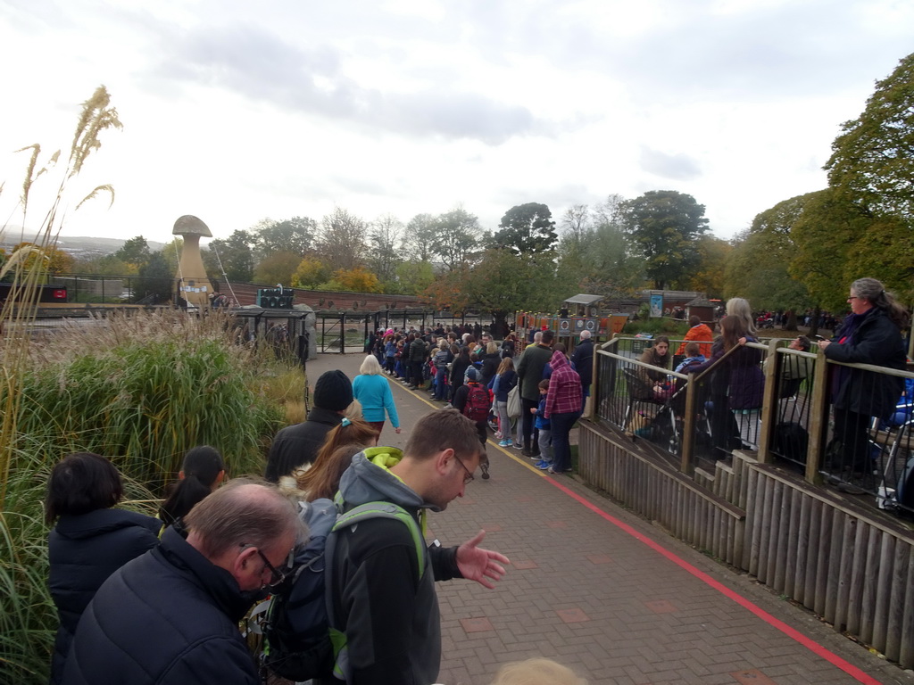 Visitors waiting for the Penguin Parade at the Penguins Rock at the Edinburgh Zoo