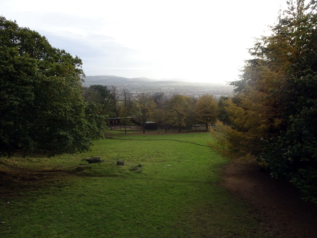 The Zebra and Antelope African Plains at the Edinburgh Zoo and a view on the west side of Edinburgh