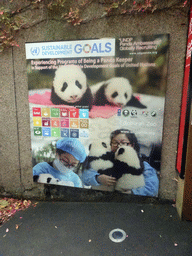 Information on the Sustainable Development Goals of the United Nations at the Giant Panda Exhibit at the Edinburgh Zoo