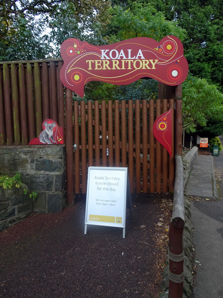 Entrance to the Koala Territory at the Edinburgh Zoo