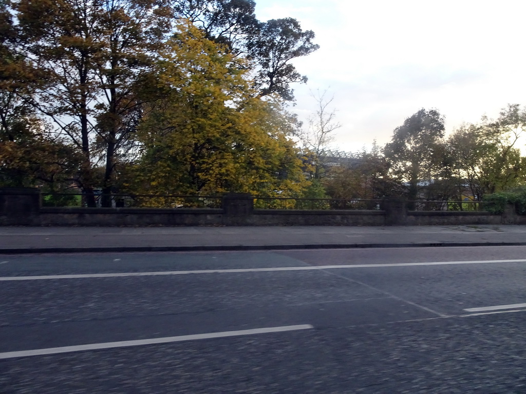 The BT Murrayfield Stadium, viewed from the taxi at Corstorphine Road