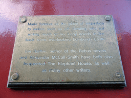 Information on writers such as J.K. Rowling, Ian Rankin and Alexander McCall-Smith at the Elephant House at George IV Bridge