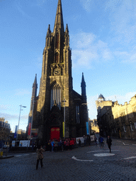 Front of the Hub at the crossing of the Johnston Terrace and the Royal Mile, and the Camera Obscura building