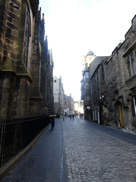 The Royal Mile with the north side of the Hub