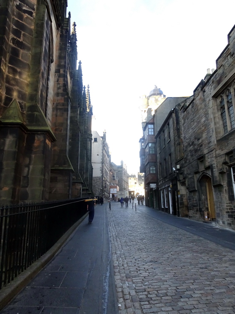 The Royal Mile with the north side of the Hub