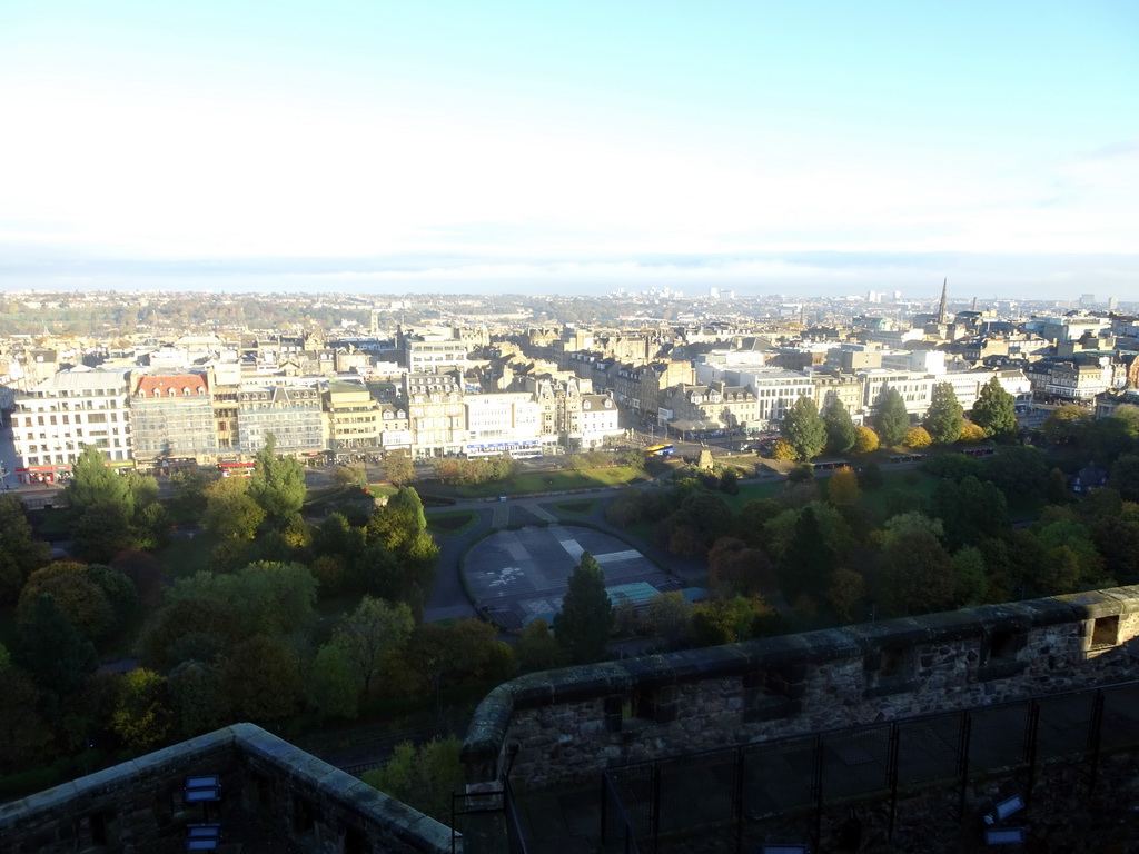 The Princes Street Gardens and the New Town, viewed from the North Panorama at Edinburgh Castle