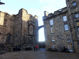 Front of the Scottish National War Memorial and the Royal Palace at Edinburgh Castle