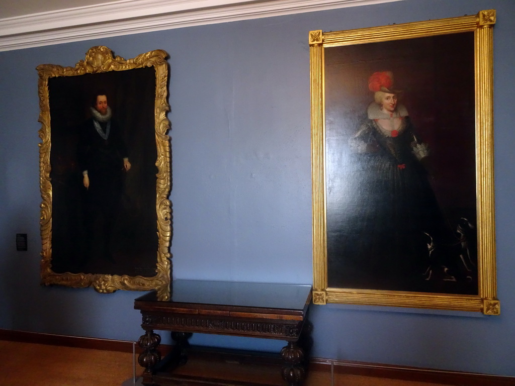Paintings at Queen Mary`s Bedchamber at the Royal Palace at Edinburgh Castle