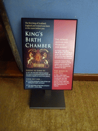 Information on the King`s Birth Chamber at the Royal Palace at Edinburgh Castle