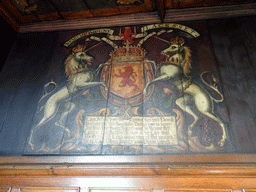 Painted coat of arms at the King`s Birth Chamber at the Royal Palace at Edinburgh Castle