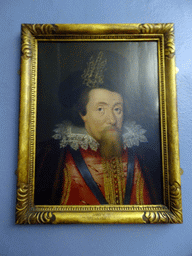 Painting of King James VI at Queen Mary`s Bedchamber at the Royal Palace at Edinburgh Castle