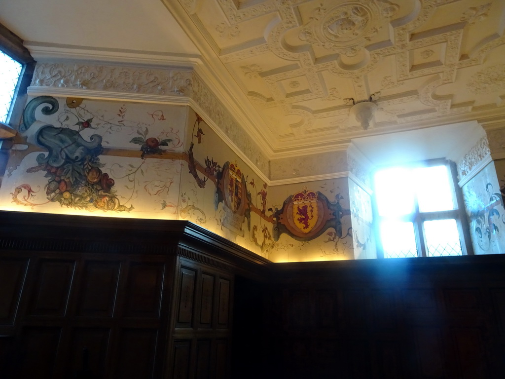 Walls, window and ceiling of the room at the back of the Laich Hall at the Royal Palace at Edinburgh Castle