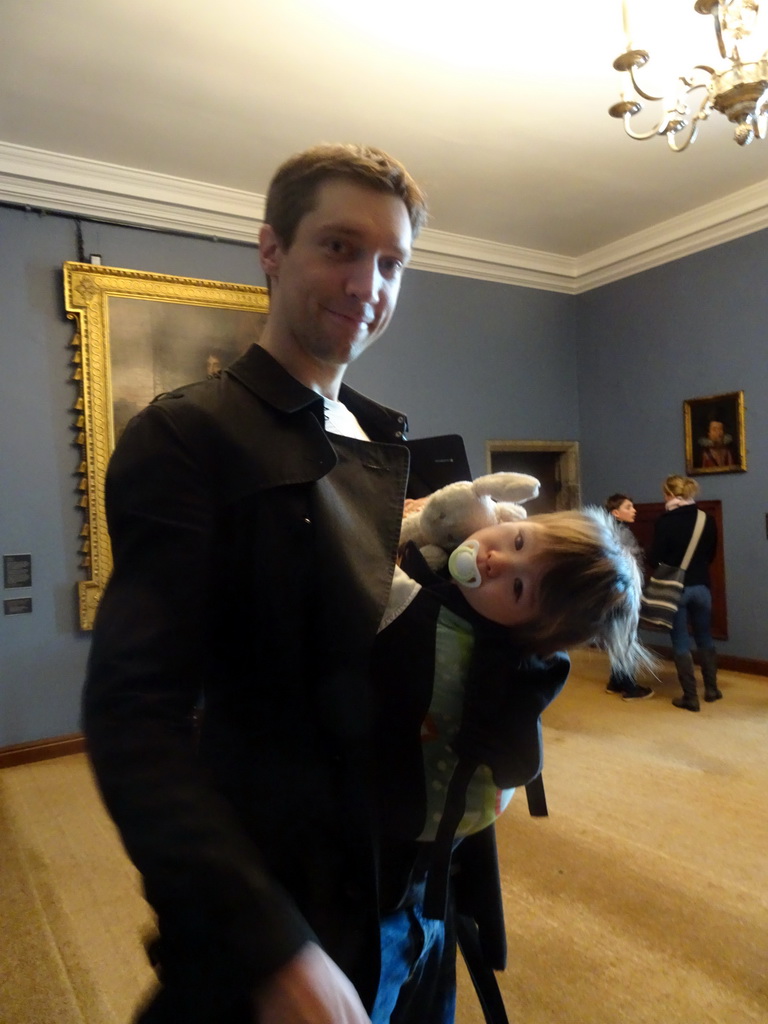 Tim and Max at Queen Mary`s Bedchamber at the Royal Palace at Edinburgh Castle