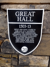 Information on the Great Hall at Edinburgh Castle