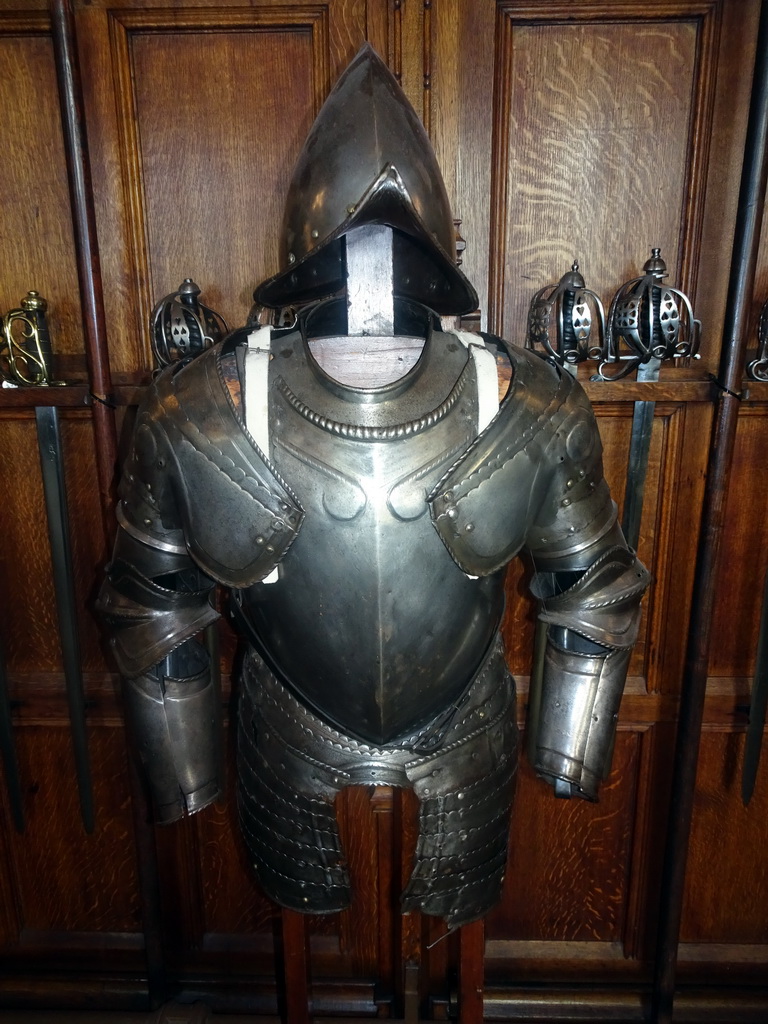 Piece of armour and swords in the Great Hall at Edinburgh Castle