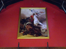 Painting `The Fight For The Standard` by Richard Ansdell, at the south side of the Great Hall at Edinburgh Castle