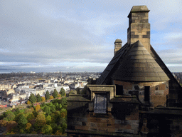 The Argyle Tower at Edinburgh Castle, with a view on the Princes Street Gardens and the New Town