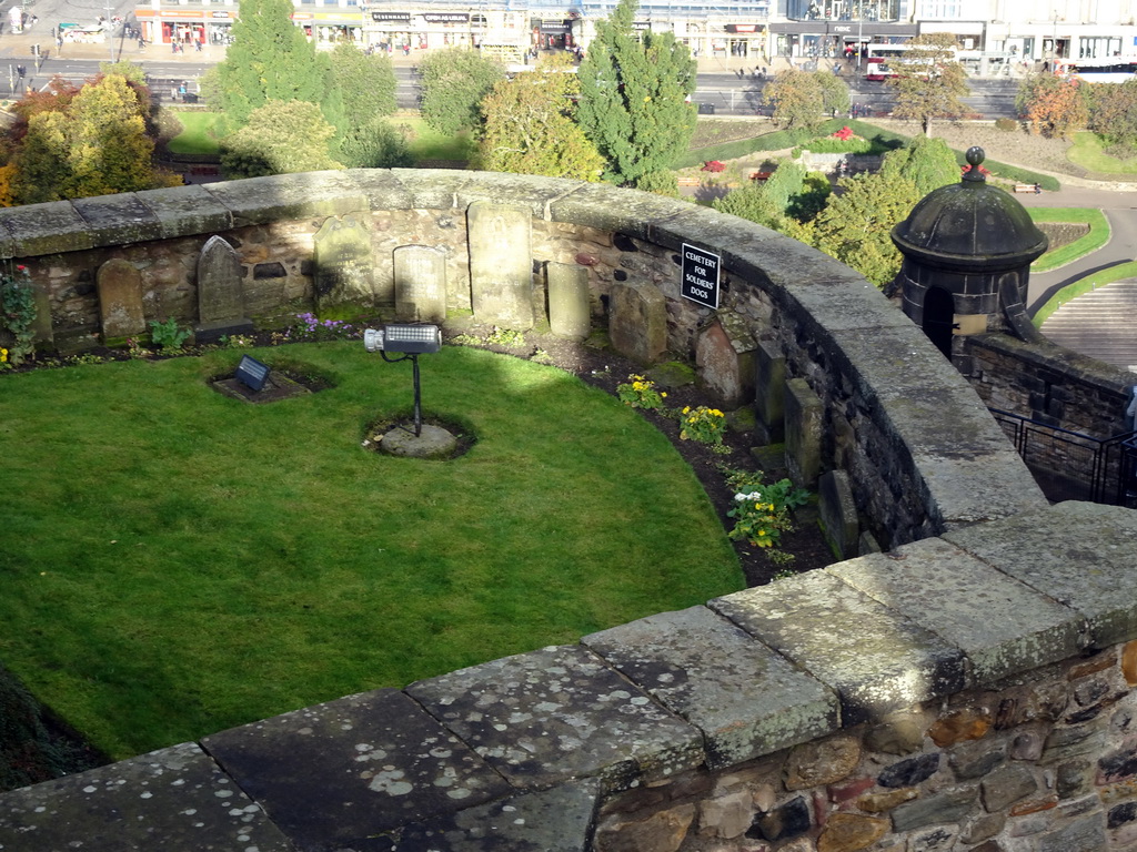 The Dog Cemetery and the Princes Street Gardens, viewed from the upper part of Edinburgh Castle