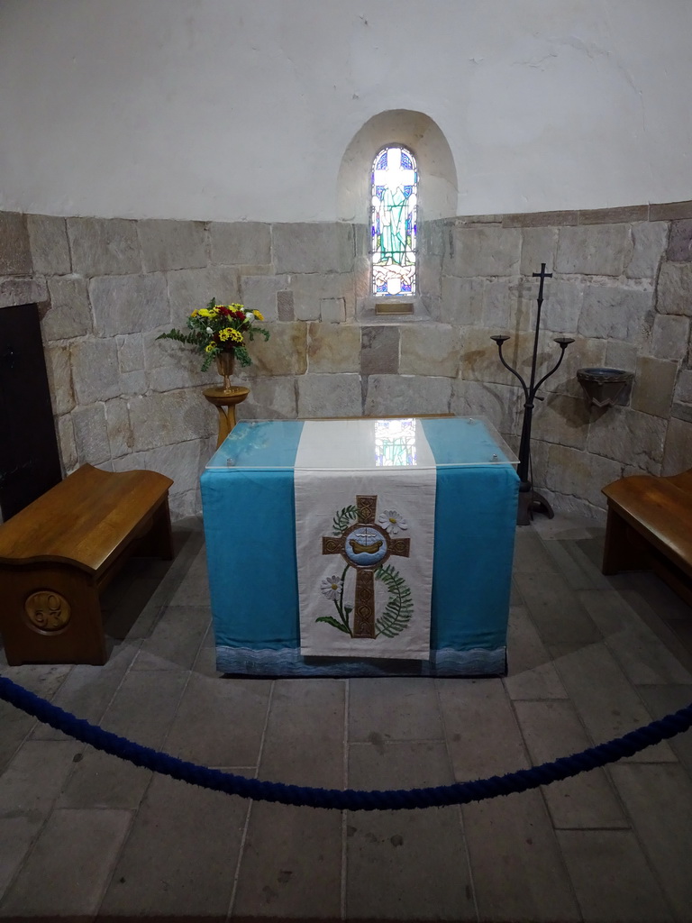 Altar in St. Margaret`s Chapel at Edinburgh Castle