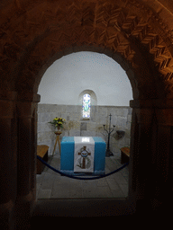 Apse and altar in St. Margaret`s Chapel at Edinburgh Castle