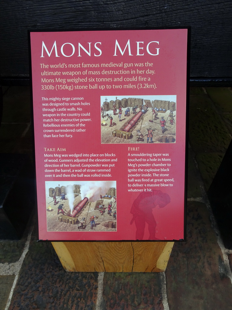Explanation on the Mons Meg cannon at Edinburgh Castle