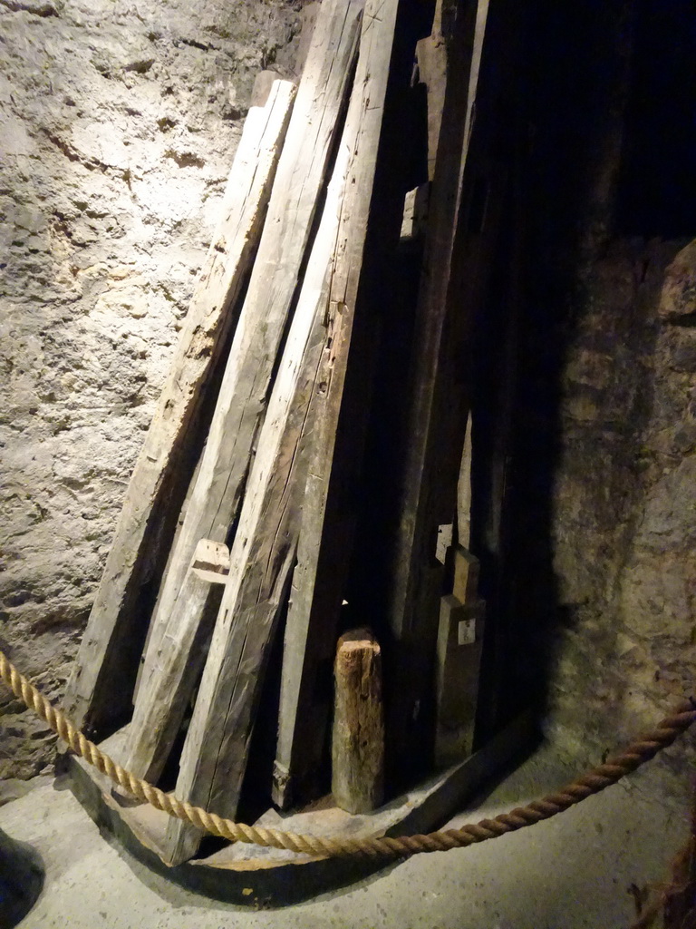 Timbers from the bed platforms at the Prisons of War Exhibition building at Edinburgh Castle