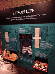 Information on prison life at the Prisons of War Exhibition building at Edinburgh Castle