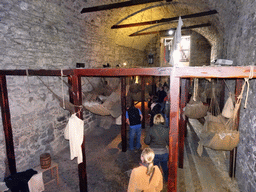 Interior of a prison cell at the Prisons of War Exhibition building at Edinburgh Castle