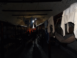 Interior of a prison cell at the Prisons of War Exhibition building at Edinburgh Castle