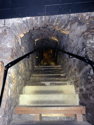 Staircase at a prison cell at the Prisons of War Exhibition building at Edinburgh Castle