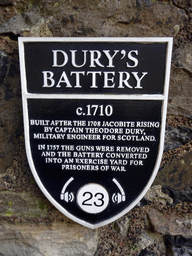 Information on Dury`s Battery at Edinburgh Castle