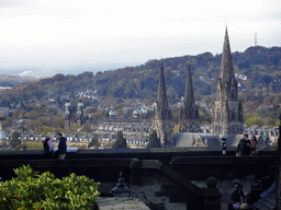 The west side of the city with St. Mary`s Cathedral and Donaldson`s School, viewed from Edinburgh Castle