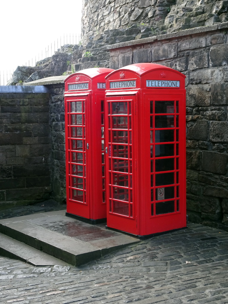 Telephone cells near the front entrance to Edinburgh Castle