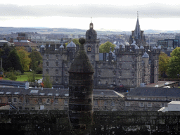 George Heriot`s School and the tower of the Edinburgh Royal Infirmary, viewed from the Esplanade