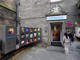 Entrance to the Camera Obscura building at the crossing of the Royal Mile and Ramsay Lane