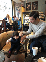 Tim and Max at Caffè Nero at the Multrees Walk