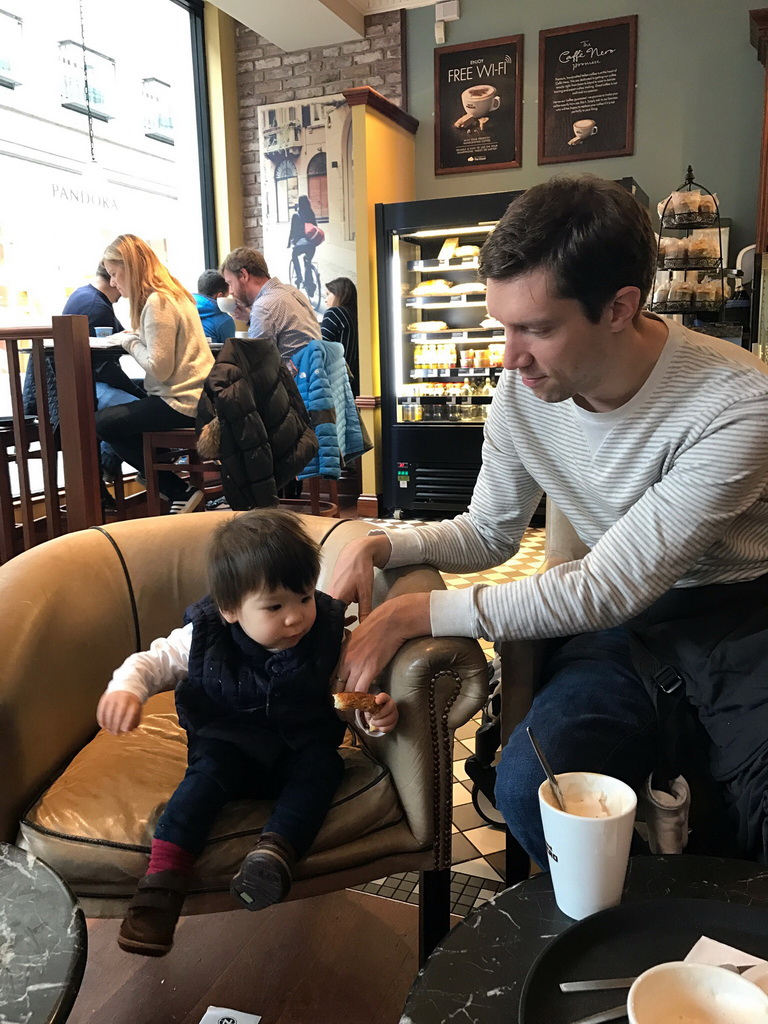 Tim and Max at Caffè Nero at the Multrees Walk