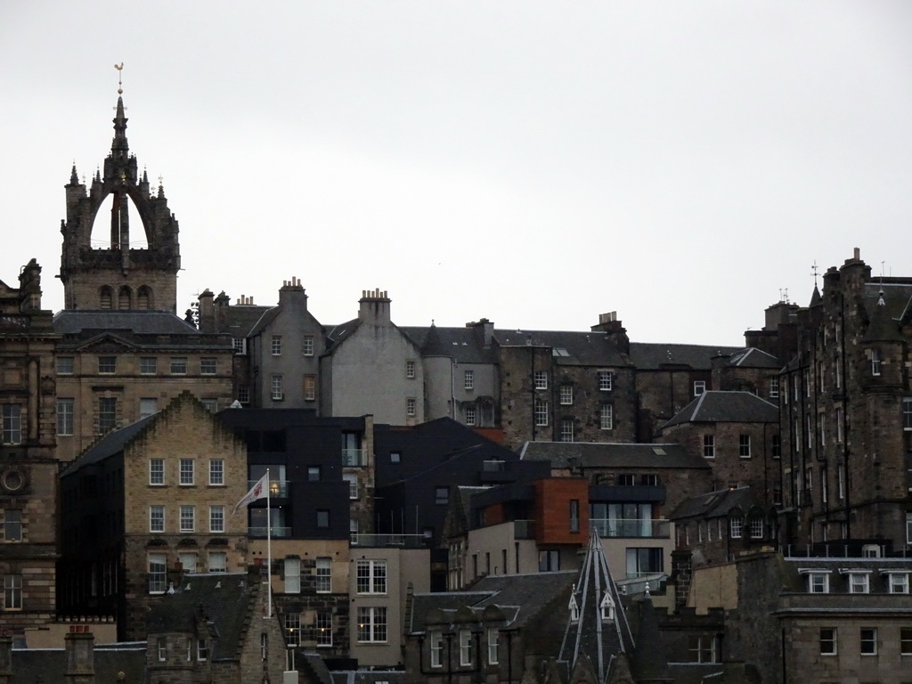 The Old Town with the tower of St. Giles` Cathedral, viewed from Princes Street
