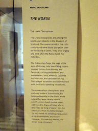 Explanation on the Lewis Chessmen, at the Kingdom of the Scots Hall at the First Floor of the National Museum of Scotland