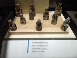 The Lewis Chessmen, at the Kingdom of the Scots Hall at the First Floor of the National Museum of Scotland, with explanation