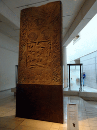 Relief `A Female Aristocrat` at the Early People Hall at the Basement of the National Museum of Scotland, with explanation