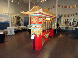 Tibetan prayer wheel house, at the Living Lands Hall at the First Floor of the National Museum of Scotland