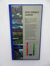 Information on the Roof Terrace Garden on the Seventh Floor of the National Museum of Scotland