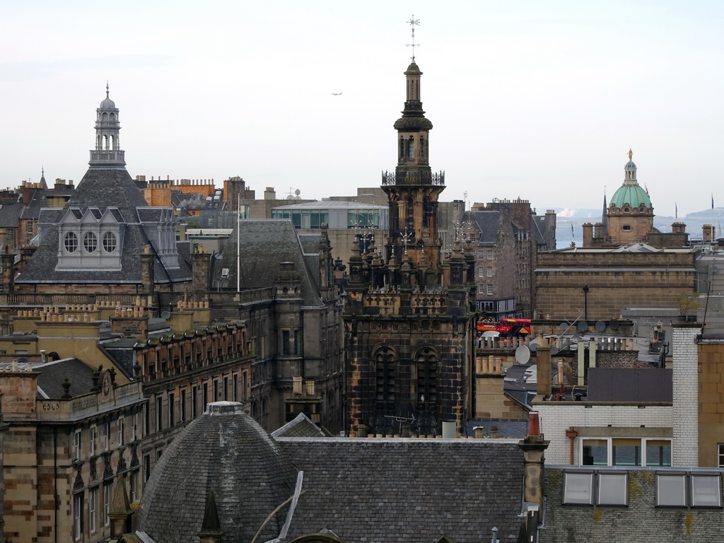 The Central Library, the Augustine United Church and the Lloyds Banking Group Head Office, viewed from the Roof Terrace Garden on the Seventh Floor of the National Museum of Scotland